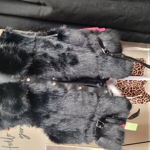 Stylish Black Faux Fur Kids Jacket